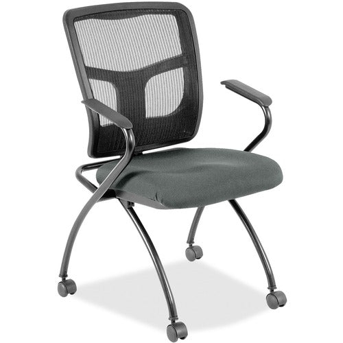 Lorell LLR8437432 Mesh Back Nesting Training/Guest Chairs