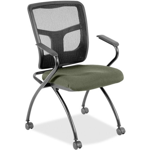 Lorell LLR8437485 Mesh Back Nesting Training/Guest Chairs