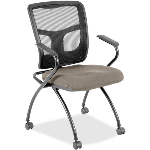 Lorell LLR8437451 Mesh Back Nesting Training/Guest Chairs