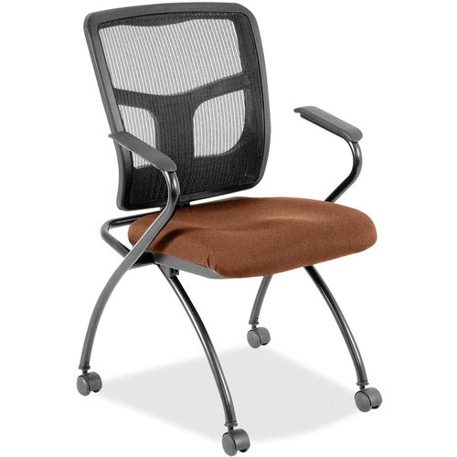 Lorell LLR8437430 Mesh Back Nesting Training/Guest Chairs