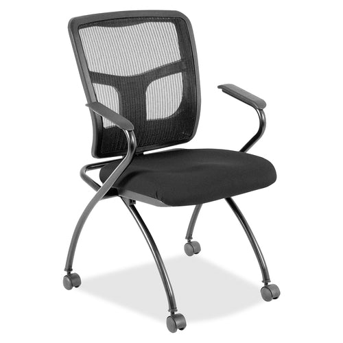 Lorell LLR8437435 Mesh Back Nesting Training/Guest Chairs