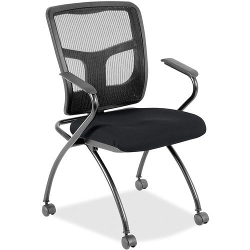 Lorell LLR8437449 Mesh Back Nesting Training/Guest Chairs