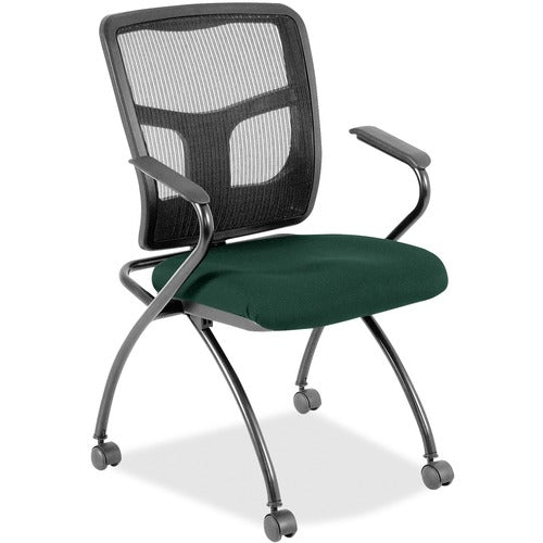 Lorell LLR8437450 Mesh Back Nesting Training/Guest Chairs