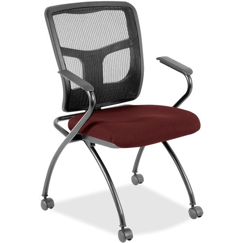 Lorell LLR8437444 Mesh Back Nesting Training/Guest Chairs