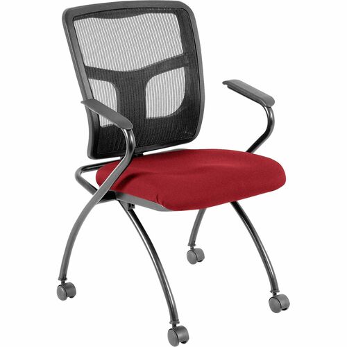 Lorell LLR8437402 Mesh Back Fabric Seat Nesting Chairs