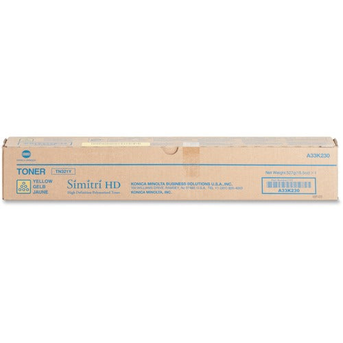 Konica Minolta KNMTN321Y Original Laser Toner Cartridge - Yellow - 1 Each