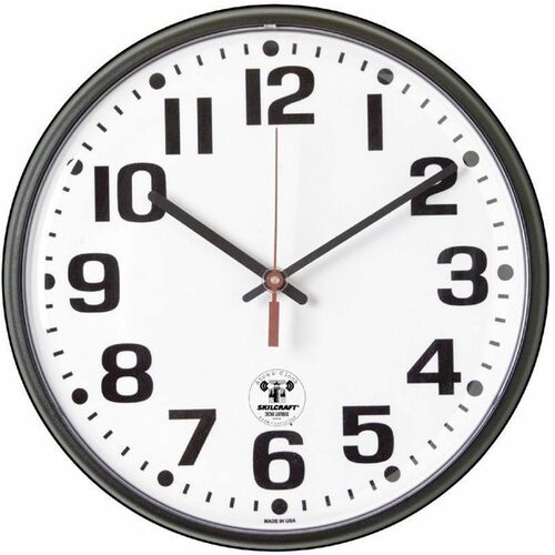 SKILCRAFT® NSN4919814 Radio-controlled Atomic Wall Clock