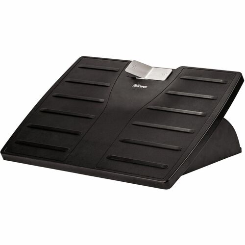 Fellowes FEL8032201 Office Suites Adjustable Footrest - Lock, Adjustable - 5.63" Adjustment - Tilt - 17.5" X 13.1" X 4.4" - Black, Silver