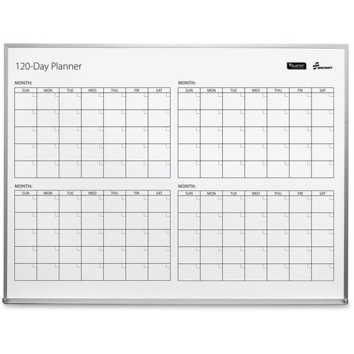 SKILCRAFT® NSN6222133 SKILCRAFT 4-Month Dry Erase Calendar Board