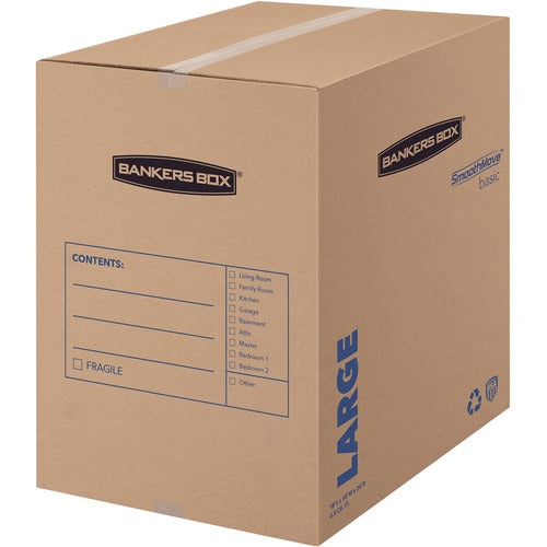 Bankers Box FEL7714001 Fellowes Smoothmove Shipping Case - Internal Dimensions: 18" Width X 18" Depth X 24" Height - External Dimensions: 18.3" Width X 18.3" Depth X 24.8" Height - Kraft, Black - Recycled - 15 / Carton