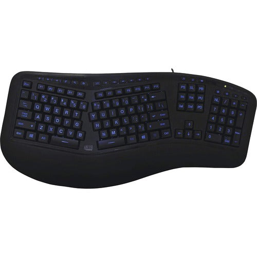 Adesso ADEAKB150EB Color Illuminated Ergonomic Keyboard
