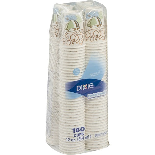 Dixie DXE5342CDSBP PerfecTouch 12 oz Insulated Paper Hot Coffee Cups by GP Pro