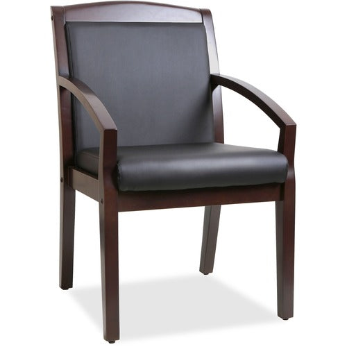 Lorell LLR20015 Sloping Arms Wood Frame Guest Chair