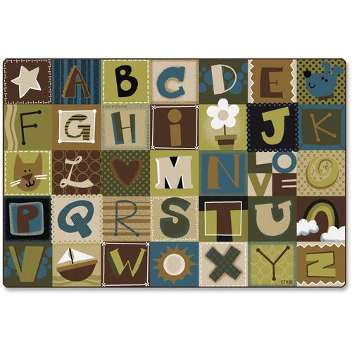 Carpets for Kids® CPT11728 KIDSoft Toddler Alpha Blocks Nature Rug