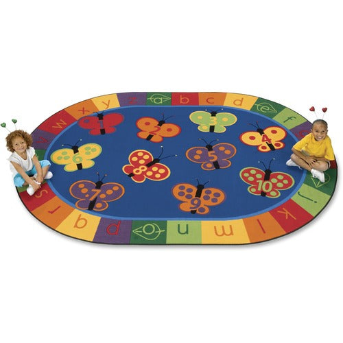 Carpets for Kids® CPT3506 KIDSoft 123 ABC Butterfly Fun Oval Rug