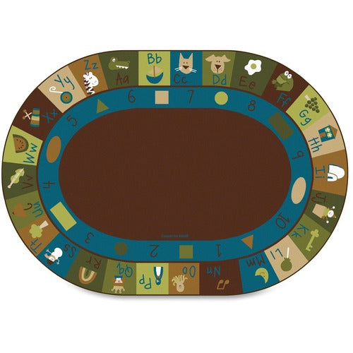 Carpets for Kids® CPT37708 Premium Learning Blocks Nature Oval Rug