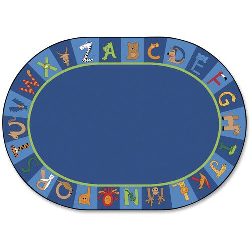 Carpets for Kids® CPT5508 Premium A to Z Animals Oval Area Rug