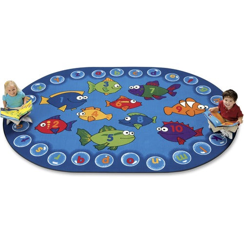 Carpets for Kids® CPT6803 Premium Fishing For Literacy Oval Rug