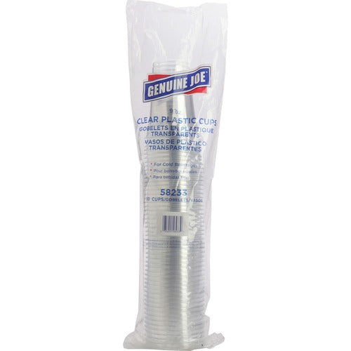 Genuine Joe GJO58233 9 oz Clear Plastic Cups