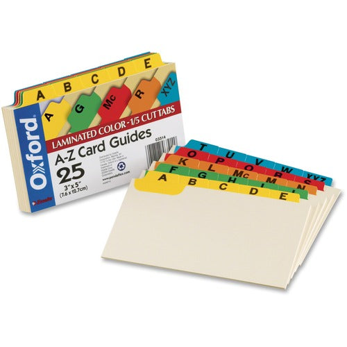 Oxford OXF03514 A-Z Laminated Tab Card Guides
