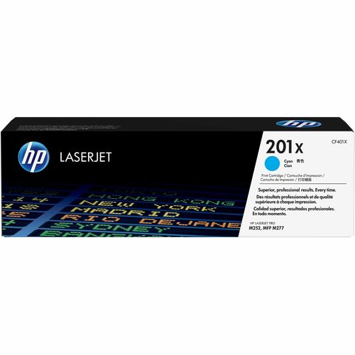 HP HEWCF401X 201X (CF401X) Original High Yield Laser Toner Cartridge - Single Pack - Cyan - 1 Each