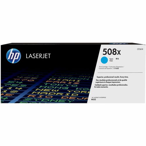 HP HEWCF361X 508X (CF361X) Original High Yield Laser Toner Cartridge - Single Pack - Cyan - 1 Each