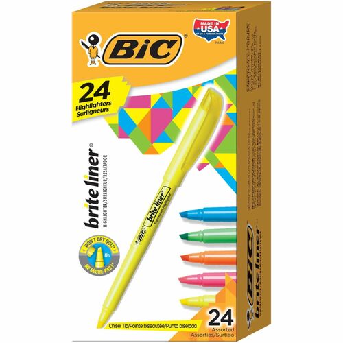 BIC BICBL241AST Brite Liner Highlighter, Assorted