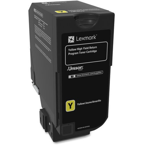 Lexmark LEX74C1HY0 Unison Original Toner Cartridge - Yellow - Laser - High Yield - 12000 Page