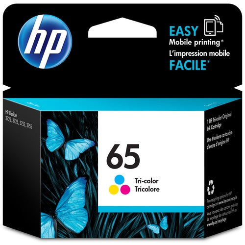 HP HEWN9K01AN 65 Original Ink Cartridge - Tri-Color - Inkjet - 100 Page - 1 Each