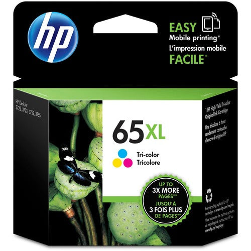 HP HEWN9K03AN 65Xl Original Ink Cartridge - Tri-Color - Inkjet - High Yield - 300 Page - 1 Each