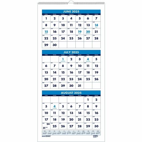 House of Doolittle HOD3645 Three-month Vertical Academic Wall Calendar