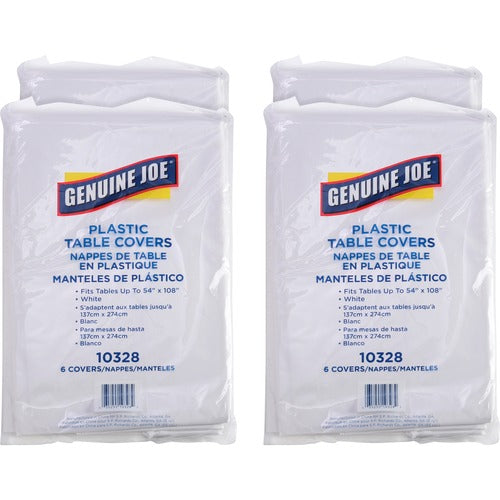 Genuine Joe GJO10328CT Plastic Rectangular Table Covers