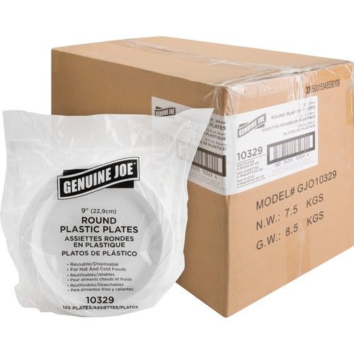 Genuine Joe GJO10329CT 9" Reusable Plastic Plates
