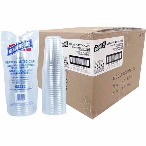 Genuine Joe GJO58232CT 10 oz Clear Plastic Cups
