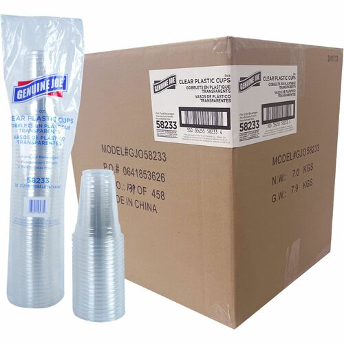Genuine Joe GJO58233CT 9 oz Clear Plastic Cups