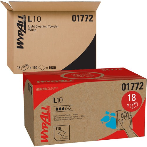 Wypall KCC01772 GeneralClean L10 Light Cleaning Towels - Pop-Up Box