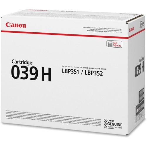 Canon CNMCRTDG039H 039H Original High Yield Laser Toner Cartridge - Black - 1 Each