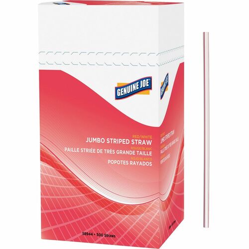 Genuine Joe GJO58944 Jumbo Striped Straws
