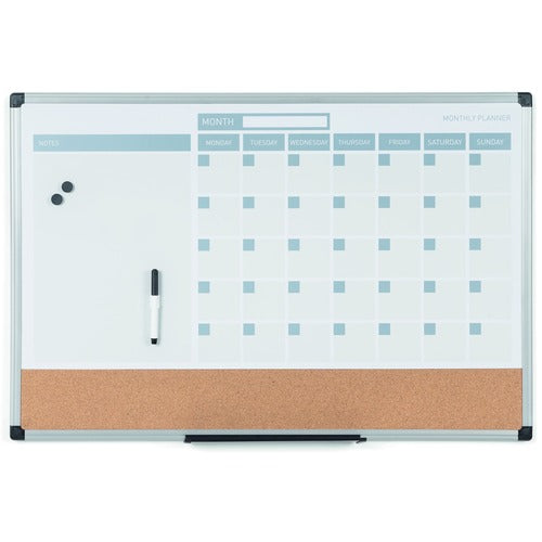 MasterVision BVCMB0707186P 3-in-1 Monthly Dry-erase Calendar Board