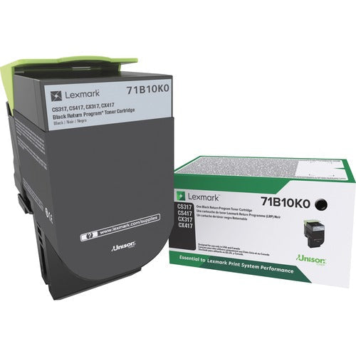 Lexmark LEX71B10K0 Unison Original Laser Toner Cartridge - Black - 1 Each