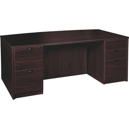 Lorell LLRPD4272DPES Prominence 2.0 Bowfront Double-Pedestal Desk