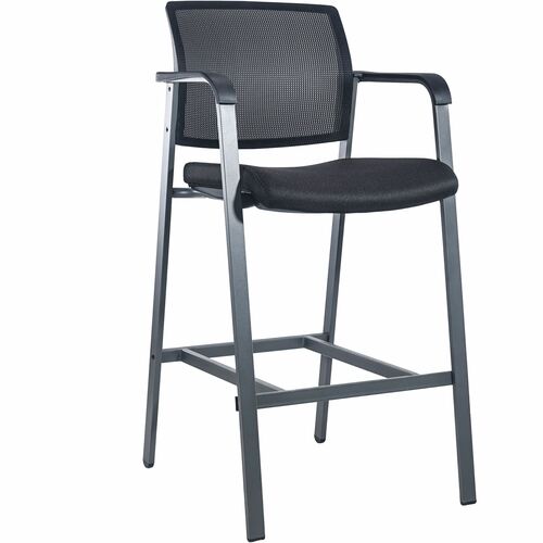 Lorell LLR30954 Mesh Back Guest Stool with Arms