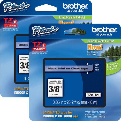 P-touch BRTTZE121BD TZe Laminated Tape Cartridges