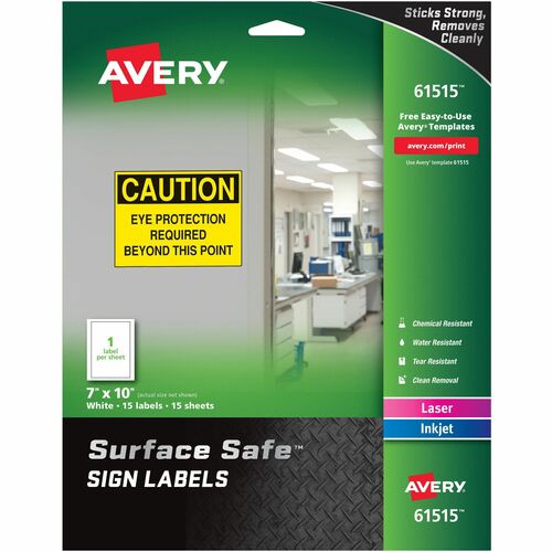 Avery® AVE61515 Avery® 7"x10" Removable Label Safety Signs