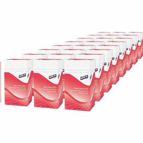 Genuine Joe GJO58944CT Jumbo Striped Straws