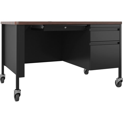 Lorell LLR66943 Fortress Series 48" Mobile Right-Pedestal Teachers Desk