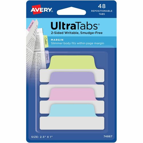 Avery® AVE74867 Avery® UltraTabs Repositionable Margin Tabs