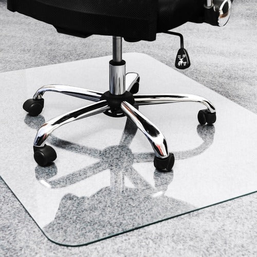 Floortex FLR124860EG Heavy-Duty Glass Chair Mat for Hard Floors & Carpets - 48" x 60"
