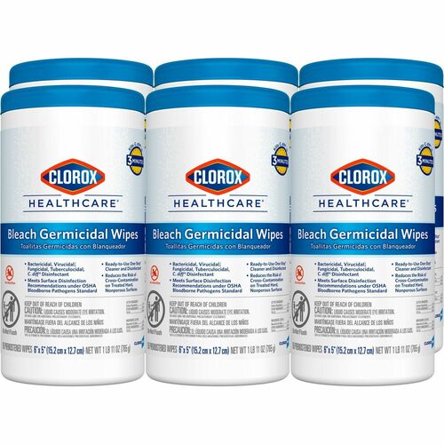 Clorox Healthcare CLO30577PL Bleach Germicidal Wipes