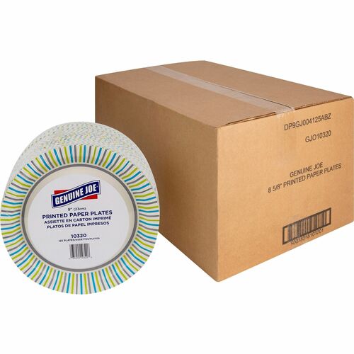 Genuine Joe GJO10320CT 9" Printed Paper Plates